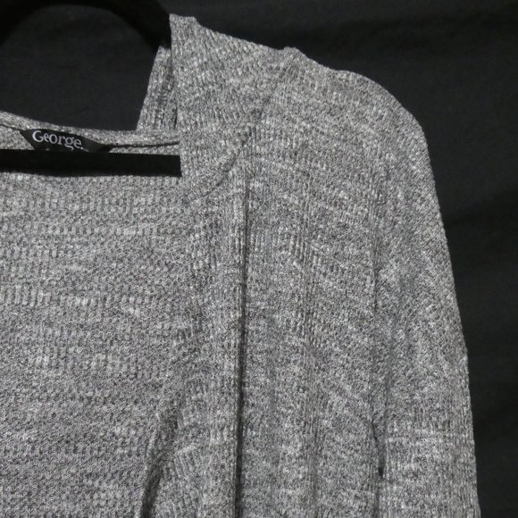 GEORGE | xs | Hooded Charcoal Open Front Long Sleeve Cardigan / Shrug | GUC - Picture 6 of 15